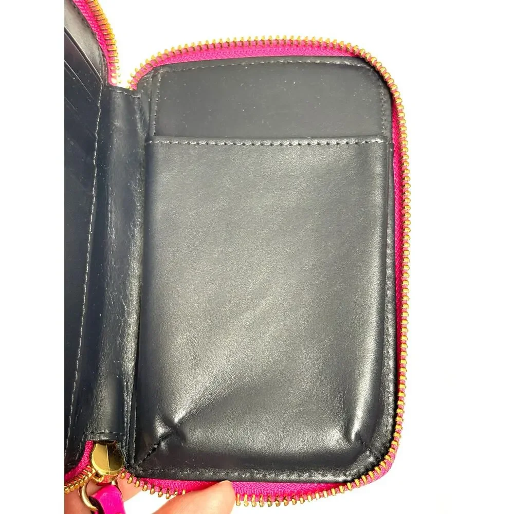 Kate Spade New York Wristlet Hot Pink Fluorescent Zip Phone Card Holder Case